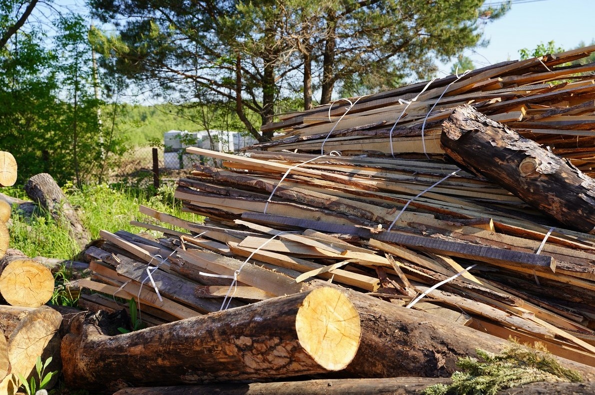 Zrzyny drzewne przygotowane do sprzedaży